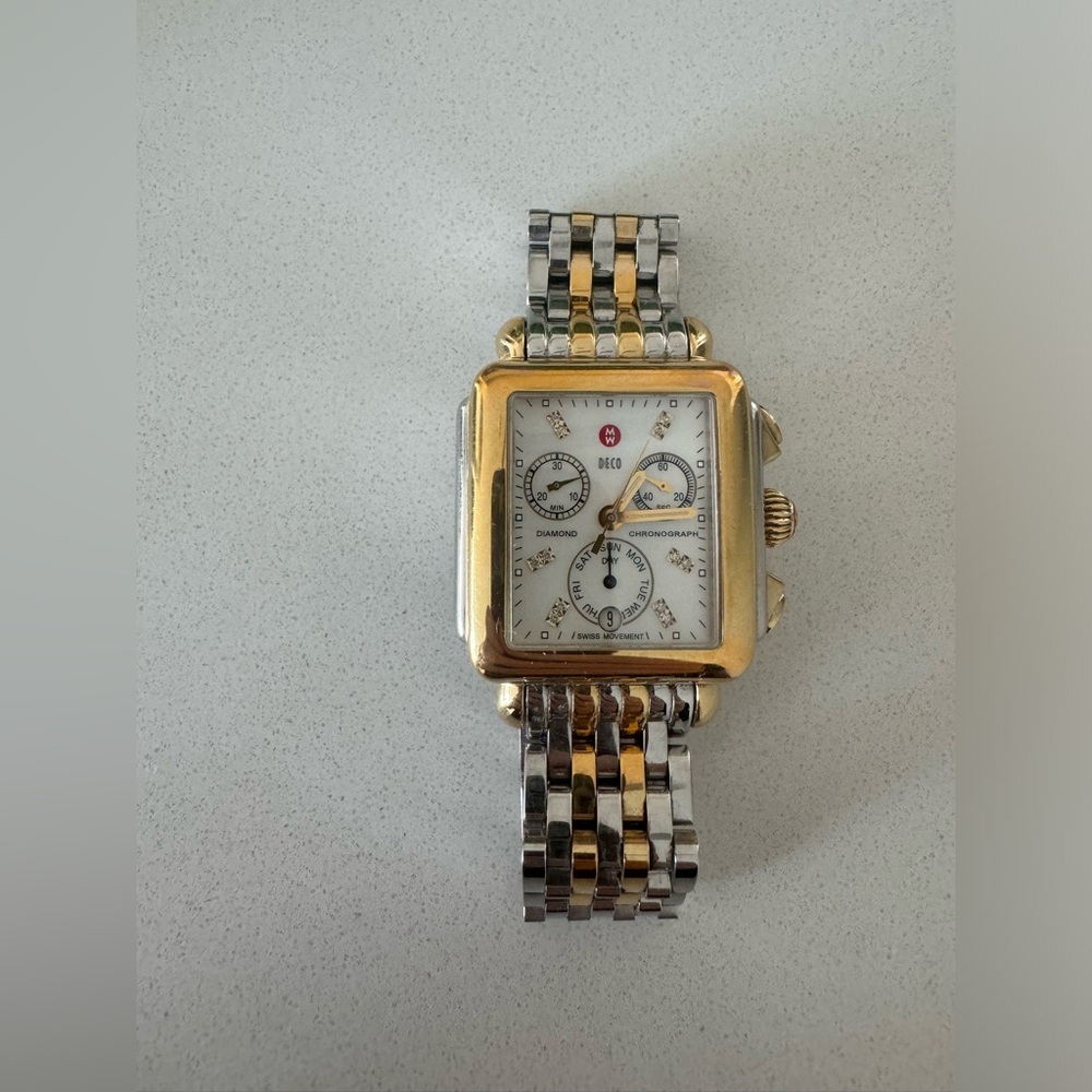 Michele Deco two-toned watch